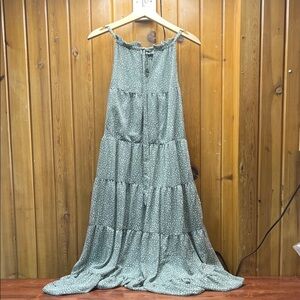 In Bloom Sage Green Printed Maxi Dress